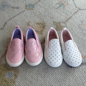 Old Navy Pink and White Kids Sneakers size 6 toddler